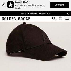 Golden Goose Black Baseball Cap with Star Detail
